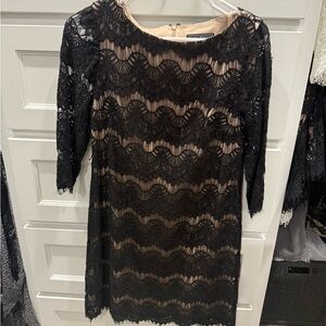 Jessica Howard Black Lace Long Sleeve Dress